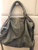 Desiderius Umhängetasche Softleder Grün/ Grau in 13055