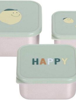 LÄSSIG Lunchbox Happy Fruits, Lemon, Edelstahl, Polyprophylen (PP), (3-tlg)