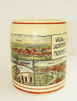 Krug, Bierkrug, Andenkenkrug, Mühlacker, Dürrmenz, Ansicht um 1900 - Königsbach-Stein