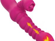 Vibratoren für Sie Klitoris und G-punkt, Silikon Zungenlecken Dildo Vibrator mit Stoßfunktion Rabbit Vibrator 7 Vibrationsmodi und 3 Teleskopisch Erotik Sexspielzeug für Frauen Paare Extrem - Göttingen