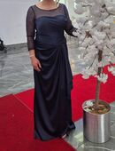 Satin Dunkelblaues Abendkleid in 68775