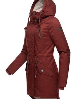 Ragwear Wintermantel Elsie Melange Wasserdichter Winterparka mit Kapuze und Teddyfleece