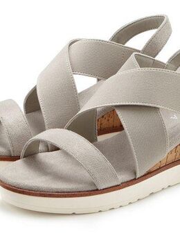 LASCANA Sommerschuh Sandalette Sandale, Sommerschuh mit Keilabsatz und elastischen Riemen VEGAN