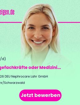 Pflegefachkräfte oder Medizinische Fachangestellte (m/w/d) für die Dialyse - Lahr (Schwarzwald)