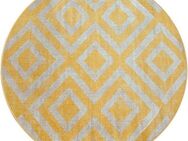 Paco Home Teppich Poco 821, rund, Höhe: 6 mm, Kurzflor, Rauten-Design, In- und Outdoor geeignet