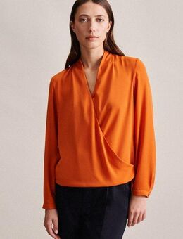 seidensticker Wickelbluse Schwarze Rose 1/1 V-Neck Uni