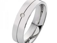 Damenring Edelstahl DE137 mit Diamant / Zirkonia - Aholming