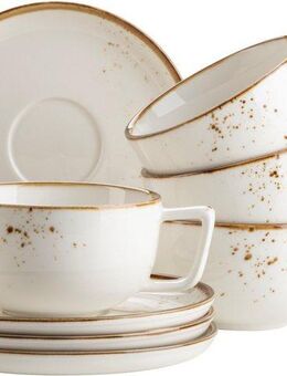 MÄSER Tasse Kaffeetassen-Set Pinta, aus Porzellan, Porzellan, 8er Set, bestehend aus 4 Tassen und 4 Untertassen