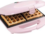 bestron Waffeleisen ASW401P Sweet Dreams, 700 W, für Belgische Waffeln, im Retro Design, für 2 Waffeln, Rosa