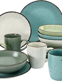 CreaTable Kombiservice Geschirr-Set Fashion (16-tlg), 4 Personen, Steinzeug, Service, Vintage-Look, 16 Teile, für 4 Personen