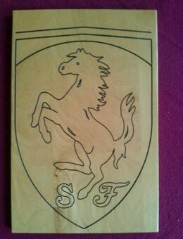 Ferrari Wappen Logo Graviert auf Holz Sebastian Vettel Scuderia - Hagen (Stadt der FernUniversität) Dahl