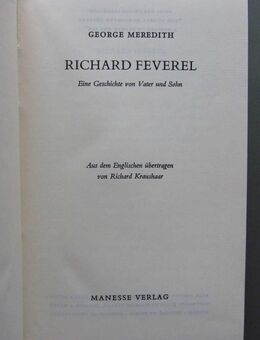 George Meredith: Richard Feverel. Eine Geschichte von Vater und Sohn. - Münster