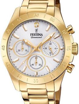 Festina Chronograph Boyfriend Collection F20400/1, Armbanduhr, Quarzuhr, Damenuhr, Stoppfunktion, Edelstahlarmband