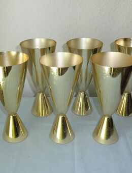 DDR Eisbecher SONNAU eloxiertes Aluminium silber gold WISCO Kunststoff Eisbecher - Rostock