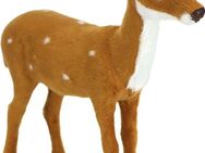 I.GE.A. Dekofigur Tierfigur Reh aus Kunstfell (1 St), Realistisches Waldtier Statue Ornament Plüschtier Weihnachtsdeko