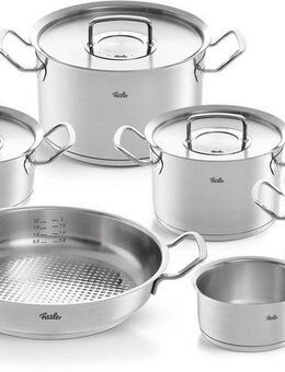 Fissler Topf-Set Original-Profi Collection, Edelstahl 18/10 (Set, 6-tlg., Kochtopf 16/20/24cm, Bratentopf 20cm, Kasserolle 16cm, Pfanne 28cm), induktionsgeeignet, Metalldeckelausführung, Made in Germany