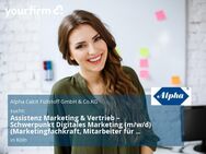 Assistenz Marketing & Vertrieb – Schwerpunkt Digitales Marketing (m/w/d) (Marketingfachkraft, Mitarbeiter für Marketing und E-Commerce o. ä.) - Köln