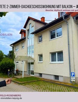 Bezugsfrei - Helle 2-Raum-Dachgeschosswohnung mit Balkon und Ausblick in Beucha bei Leipzig - Brandis