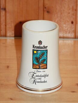 Krombacher Erinnerungskrug 6.10.96 Bierkrug Steingut Steinzeug Keramik 0,5L sahm - Borken