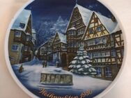 Weihnachtsteller Zierteller Jahrgangsteller Porzellan Kobalt Sammelteller 1980 - Essen