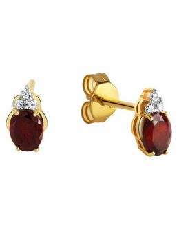 Firetti Paar Ohrstecker Schmuck Geschenk Silber 925 Ohrschmuck Edelstein Granat, mit Granat, Zirkonia (synth)