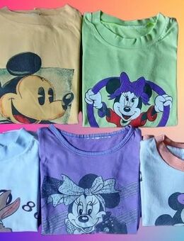 5 süße Vintage T Shirts, unisex, mit hübschen Motiven in verschiedenen Größen - Niederfischbach