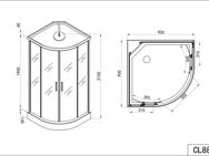 Sanotechnik Komplettdusche Komplettduschkabine RUMBA, BxT: 90x90 cm, Sicherheitsglas, Höhe: 215cm