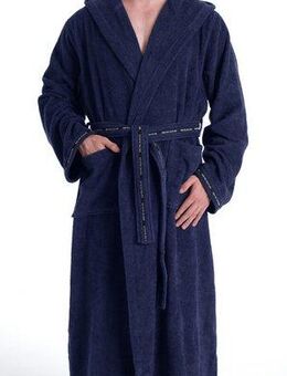 Bruno Banani Herrenbademantel »Danny« Normallänge & Überlänge, auch in extra lang, Hotelbademantel, Langform, Walkfrottee, Kapuze, Gürtel, mit Logostreifen, Herren Bademantel aus 100% Baumwolle, S-4XL