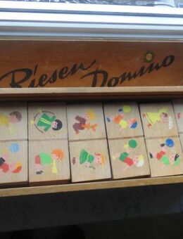Riesen Domino Laubsägemann made in Autria Holz Box 28 Steine Legespiel Vintage 15,- - Flensburg