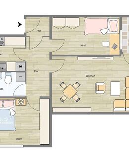 Helle renovierte 3-Zimmer Wohnung mit Balkon und EBK - Osnabrück