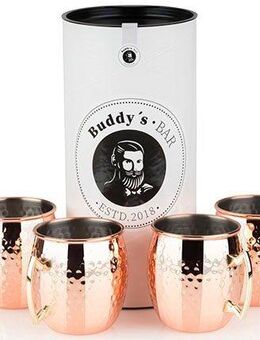 Buddy's Becher Buddy´s Bar, Edelstahl, Moscow Mule Becher, 500 ml, hochwert. Edelstahl, Hammerschlag-Effekt