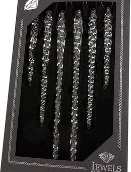 Krebs Glas Lauscha Christbaumschmuck Eiszapfen Set, Klarglas (6-tlg), Christbaumschmuck aus Glas, mundgeblasen, handgefertigt, Eiszapfen