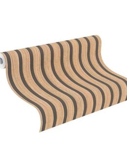 Rasch Papiertapete Papiertapete mit Holzpaneelen in Braun, glatt, Holz, Akustikpaneel-Optik