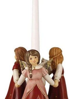 Goebel Kerzenhalter Engelfigur Himmlischer Reigen, Ø ca. 19 cm, Stabkerzenhalter (1 St), Sammlerfigur, Weihnachtsfigur aus Steingut, Erstausgabe 2023