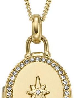 Fossil Kette mit Anhänger Schmuck Geschenk Edelstahl LOCKET COLLECTION MEDAILLON, JF04735710, mit Glasstein