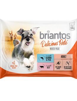 Briantos Frischebeutel Probiermix 4 x 100 g - Delicious Paté (Lachs & Rind)