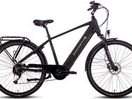 SAXONETTE E-Bike Cityrad Deluxe Sport Man, 9 Gang Shimano Alivio Schaltwerk, Kettenschaltung, Mittelmotor, 418 Wh, Pedelec, Elektrofahrrad für Damen u. Herren