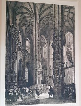 Lorenz Ritter Radierung groß 1888 Lorenzkirche Nürnberg Jesus Christus - Nürnberg