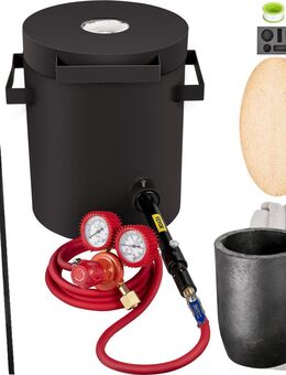 Schmelzofen 10KG, Gas Metall Schmelzofen Propan Ton Grafit Tiegel, Schmiedeofen für Edelmetall Schmelzpunkt 1350 °C Starter Set - Wuppertal
