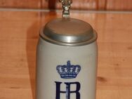 HB mit Zinn Deckel Bierkrug Steinzeug Steingut Keramik 0,5 L Salzglasur - Borken