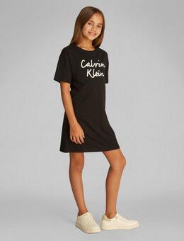 Calvin Klein Jeans Jerseykleid SCRIPT LOGO T-SHIRT DRESS mit großem Logo