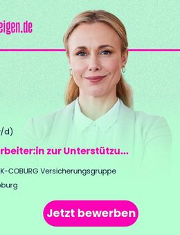 Mitarbeiter:in zur Unterstützung in der Krankenversicherung - Coburg