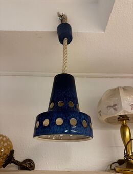 ~ Blaue Keramik Hängelampe Lampe Leuchte 1970er - Überlingen Zentrum
