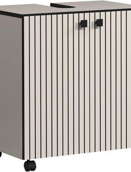 welltime Waschbeckenunterschrank Amrum (1-St) BxHxT 80 x 64 x 42cm Waschbeckenunterschrank Eiche Rillenoptik
