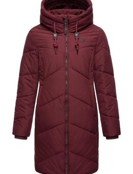 Ragwear Steppmantel Novista Stylischer Wintermantel mit zick zack Muster und großer Kapuze