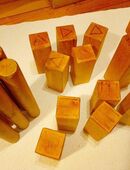 edles Kubb-Spiel geölt und gebrannt Outdoorspiel Holz Wikingerschach in 56077