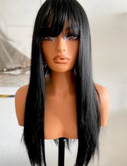 Schwarze Langhaar Perücke | NEU | 50 cm - Berlin