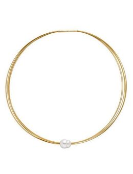 Firetti Halsreif Schmuck Geschenk Omegareif mit Perle, Made in Germany - mit Südseezuchtperle