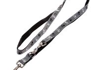 Trixie Set: Halsband Pfoten Silver Reflect + Hundeleine - Halsband Größe S-M + Leine 200 cm, 20 mm