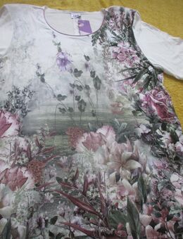 NEU mit ETIKETT * Swarovski * Strass * Kristalle * Silber Nieten * Aquarell * Romantik * Blumen * Blüten * Kurzarm * T- Shirt "L.G.M. COLLECTION" Gr. 42- 44/ M- L * creme- ercù * flieder - aubergine * grün * grau * Pastell * - Riedlingen
